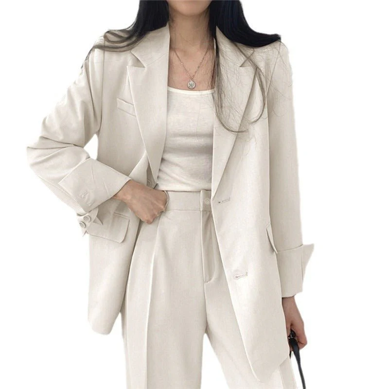Slim Korean | Single-Breasted Polyester Office Blazer - Image 3