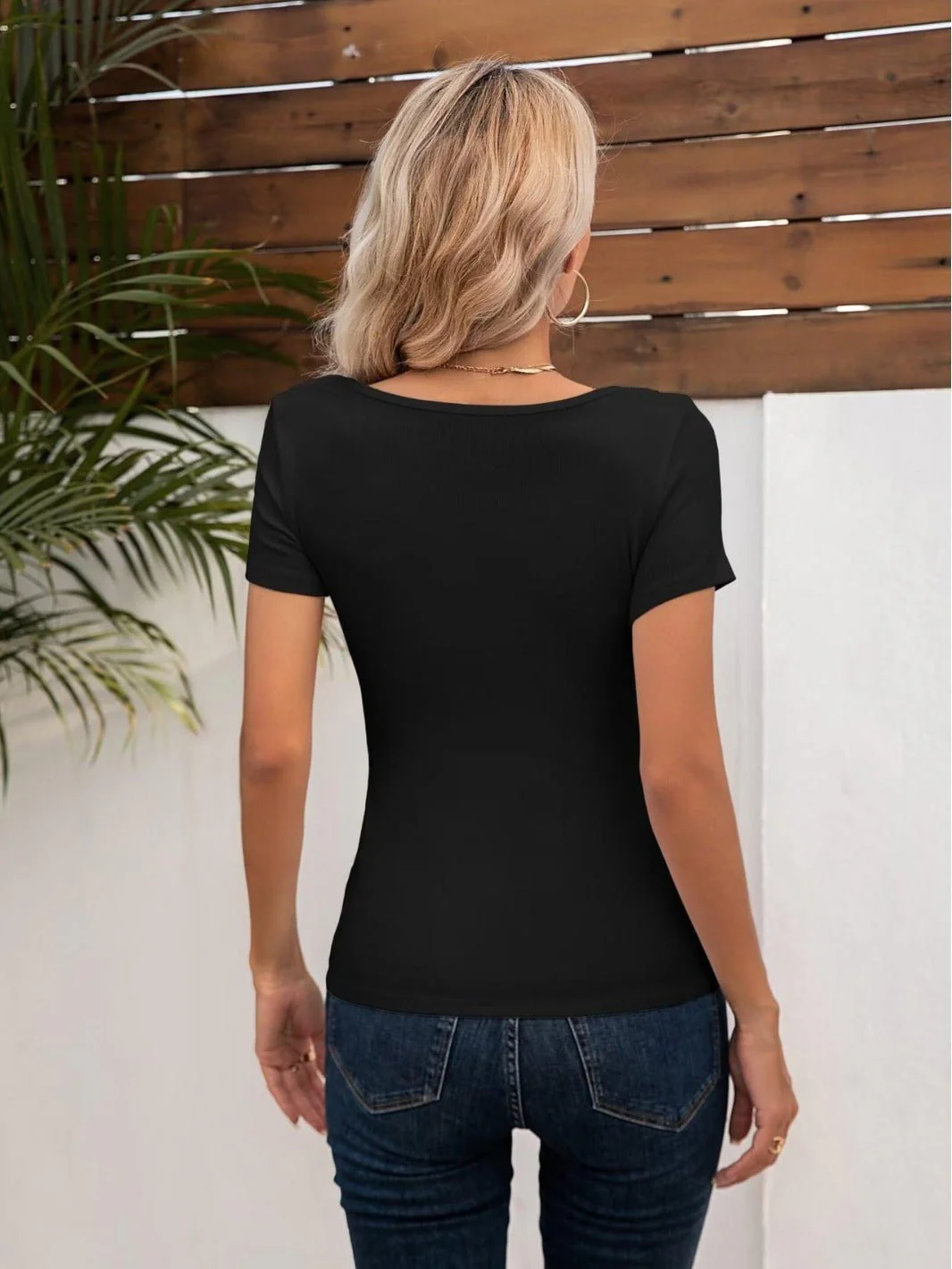 Slim Short Sleeve T-shirt Tops - Image 15