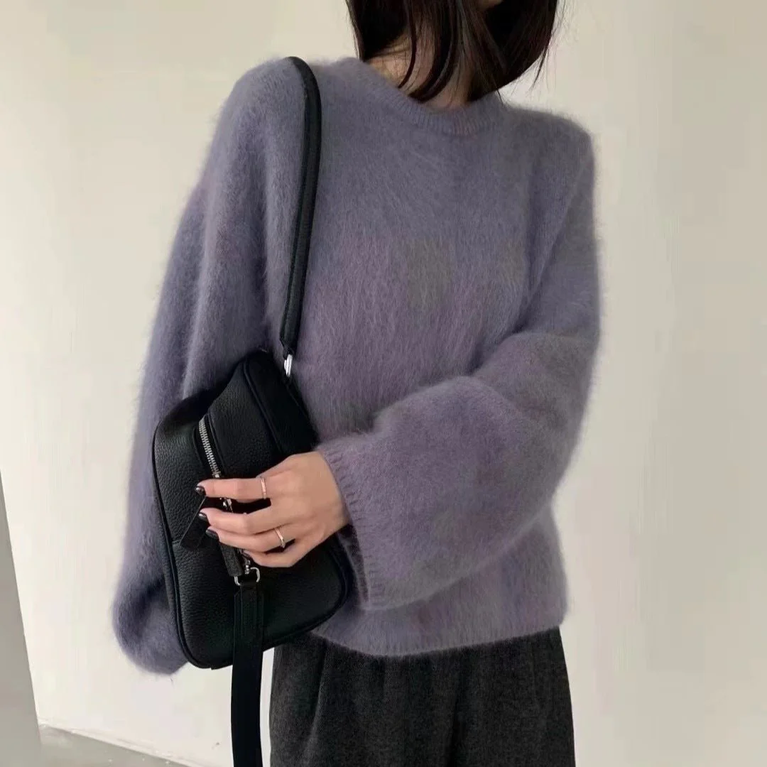 Soft waxy milk fufu imitation mink fleece pullover sweater - Image 4