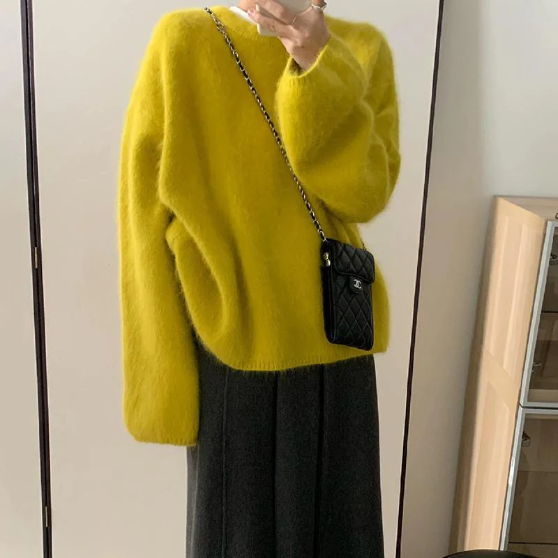 Soft waxy milk fufu imitation mink fleece pullover sweater - Image 6