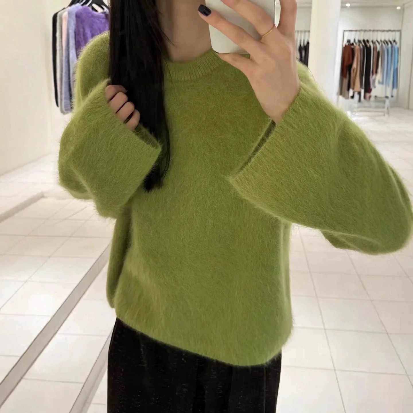 Soft waxy milk fufu imitation mink fleece pullover sweater FD - Image 11