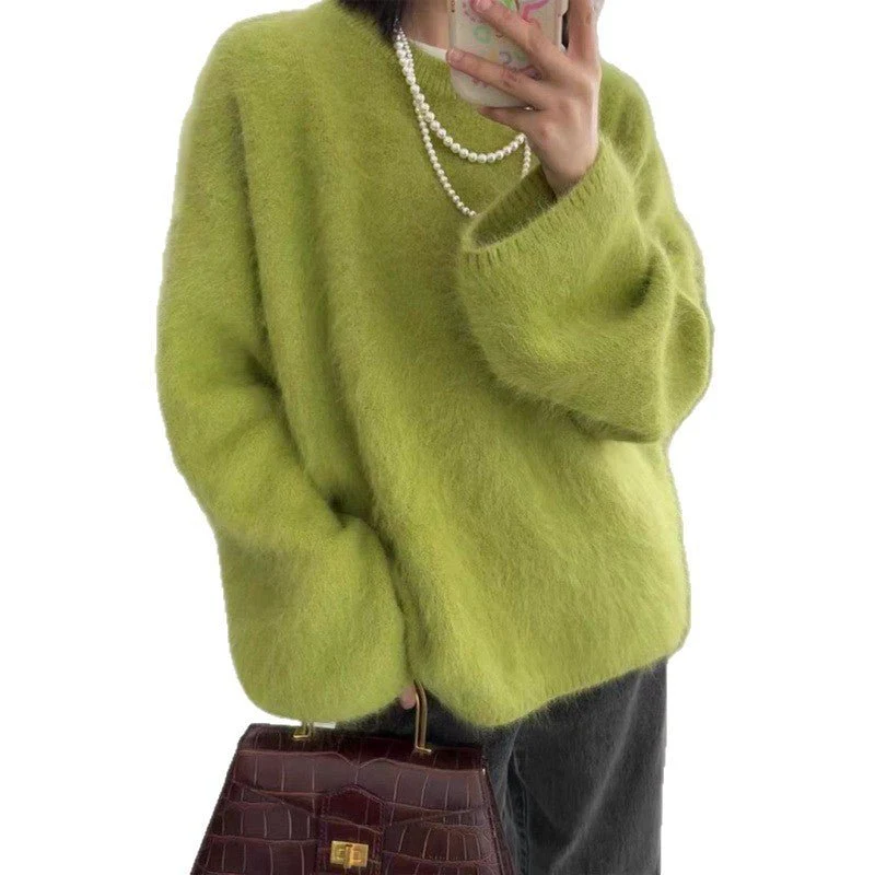Soft waxy milk fufu imitation mink fleece pullover sweater FD - Image 5