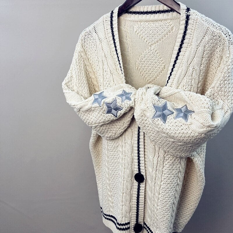 Solid color long-sleeved cardigan for women, bat-wing knitted single-breasted sweater FD - Image 12