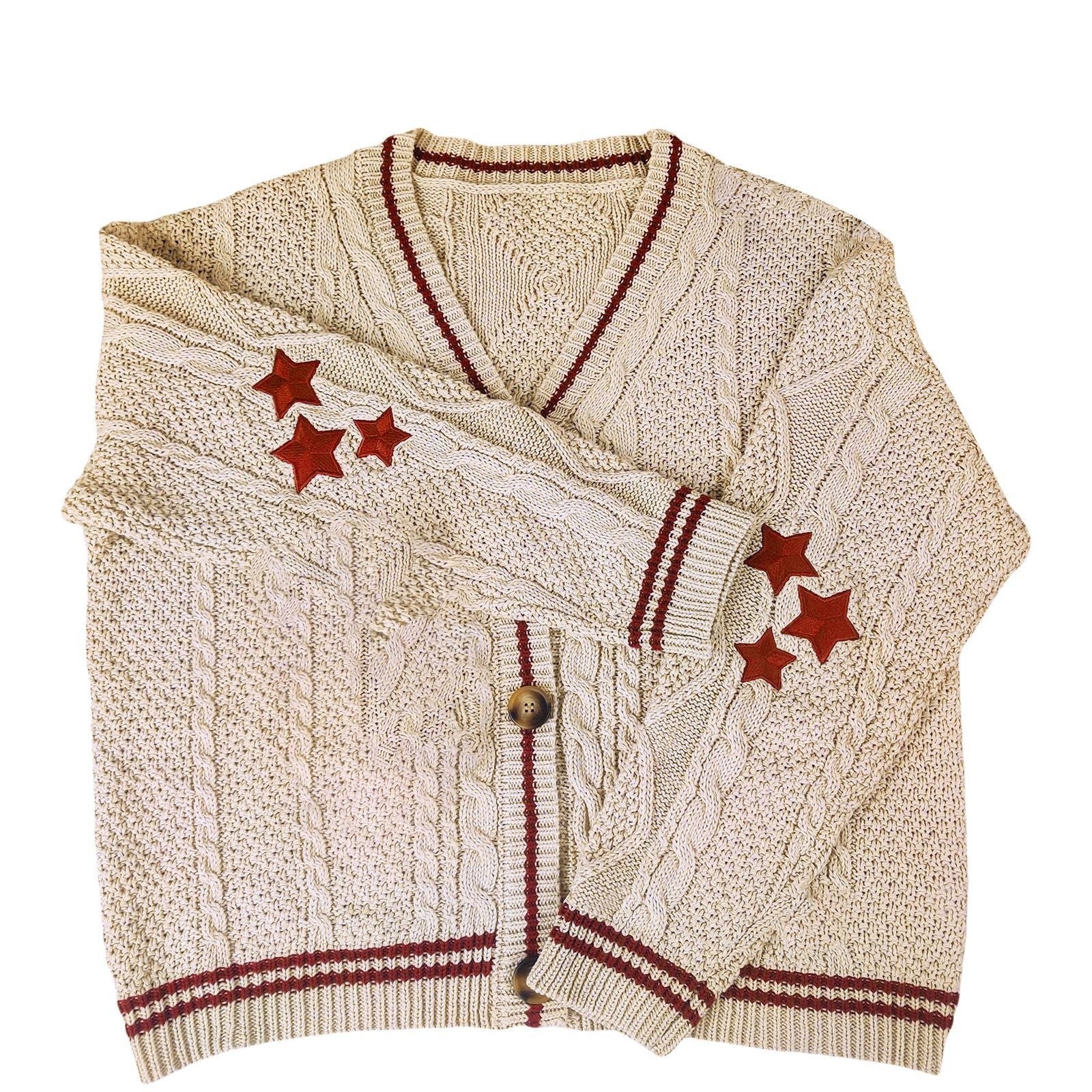 Solid color long-sleeved cardigan for women, bat-wing knitted single-breasted sweater FD - Image 2
