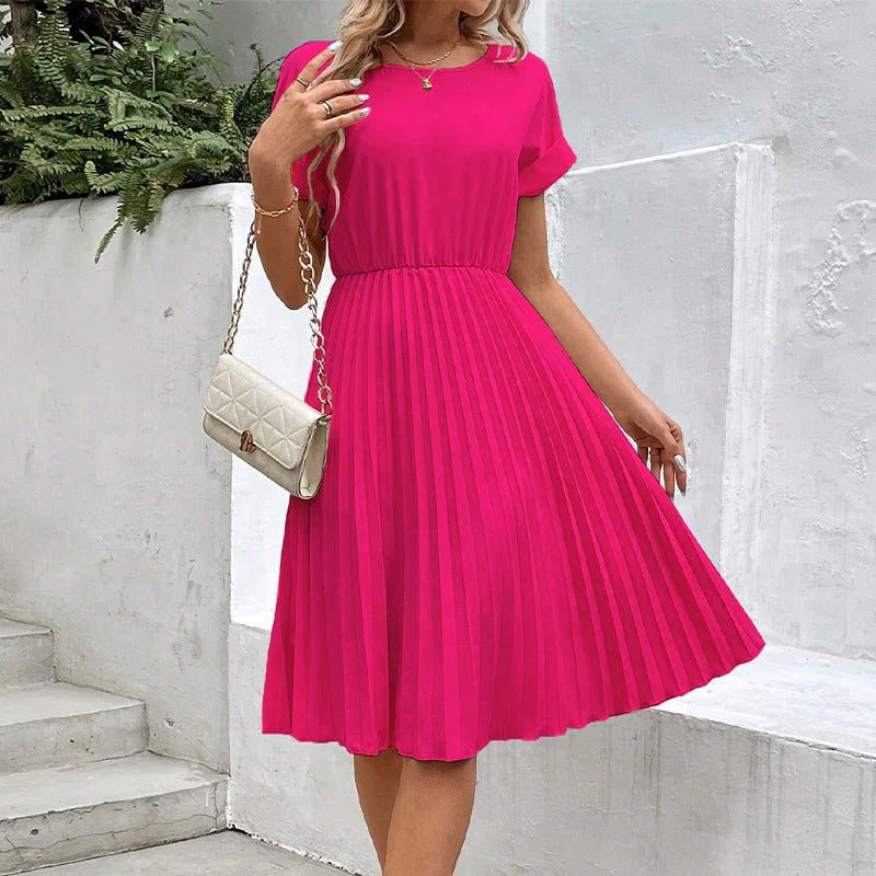 Solid color loose polyester A-shaped skirt Amazon women's clothing - Image 11