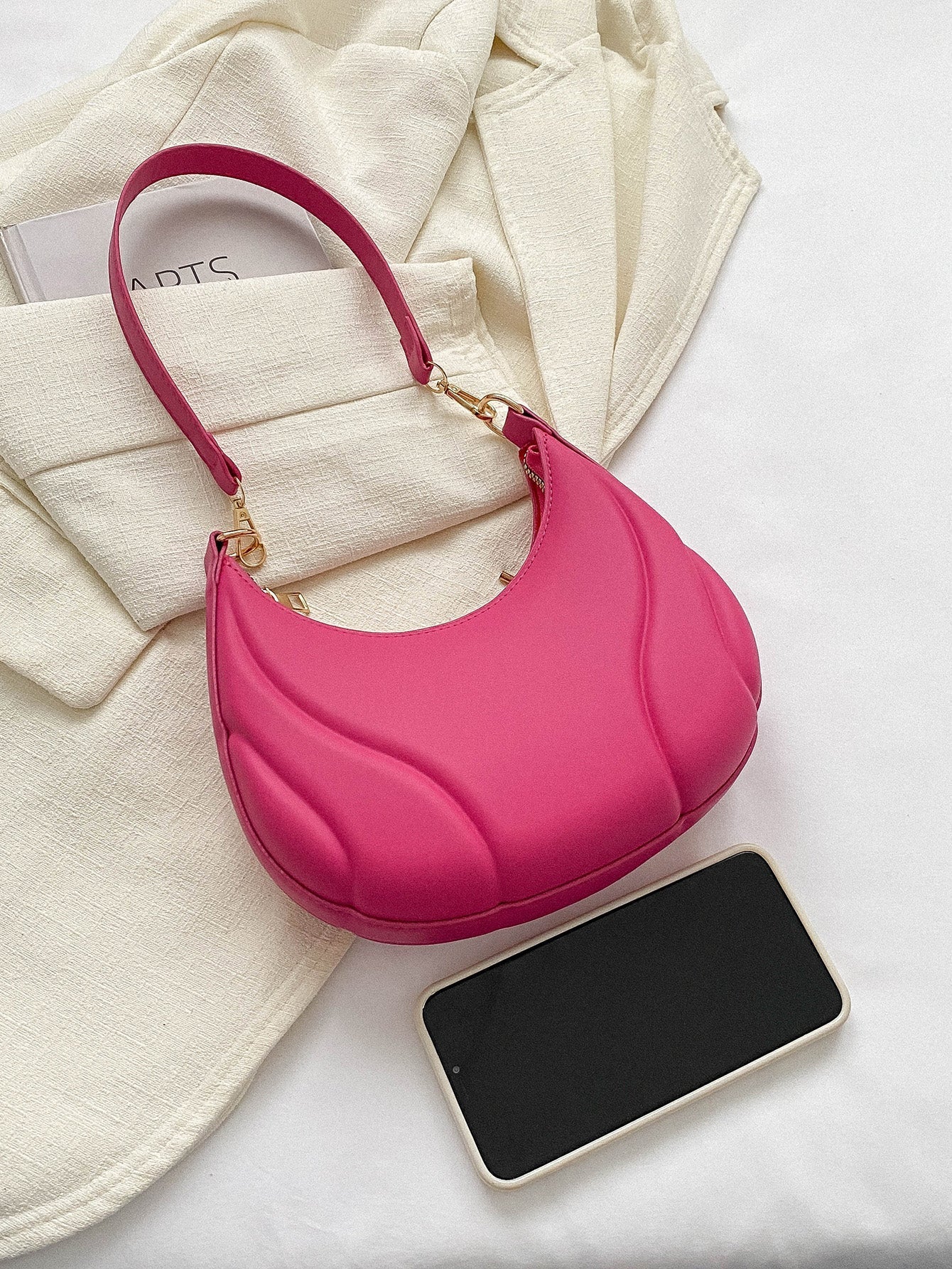 Solid Color Versatile Shoulder Bag For Women - Image 6