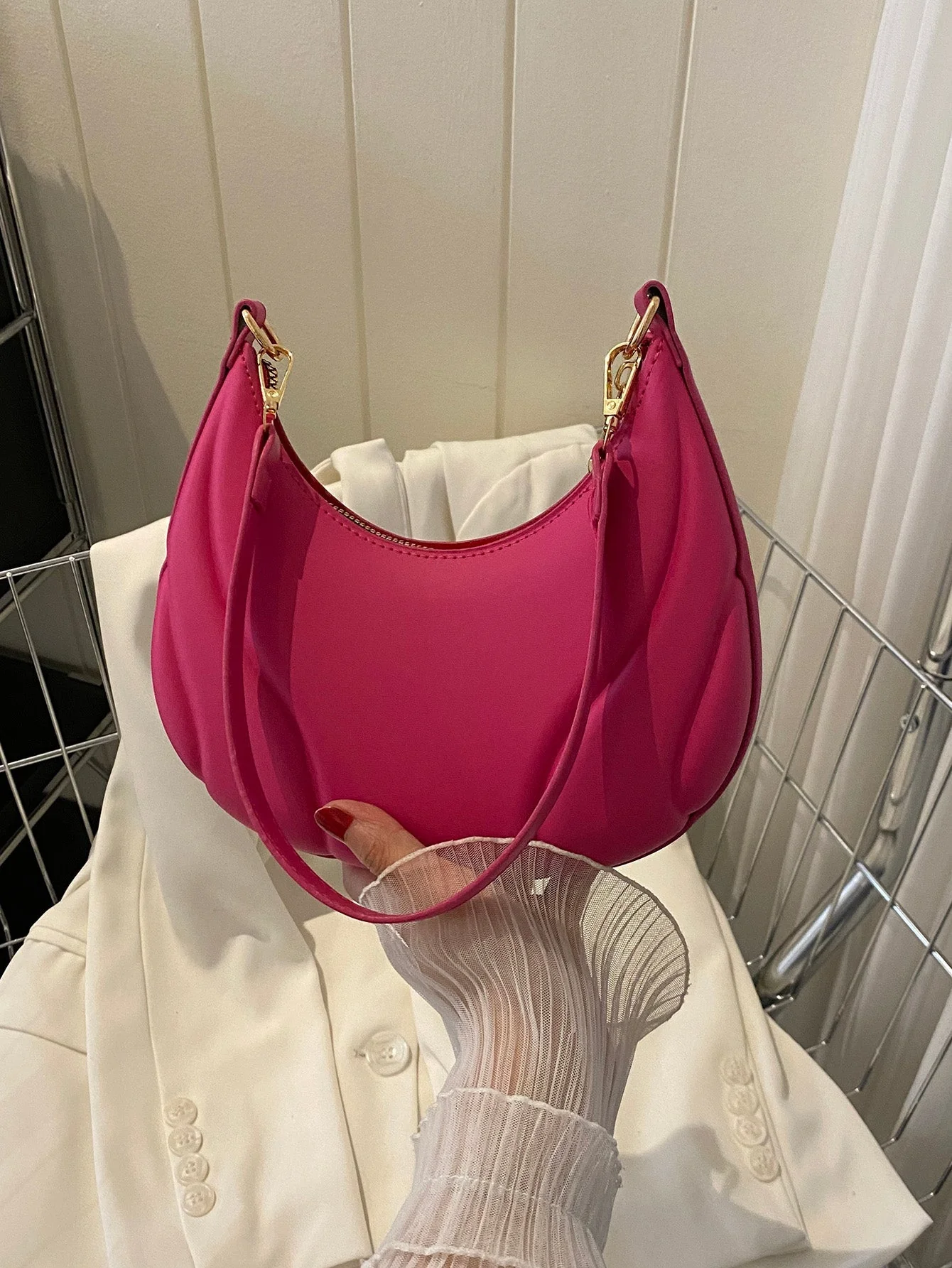 Solid Color Versatile Shoulder Bag For Women - Image 8