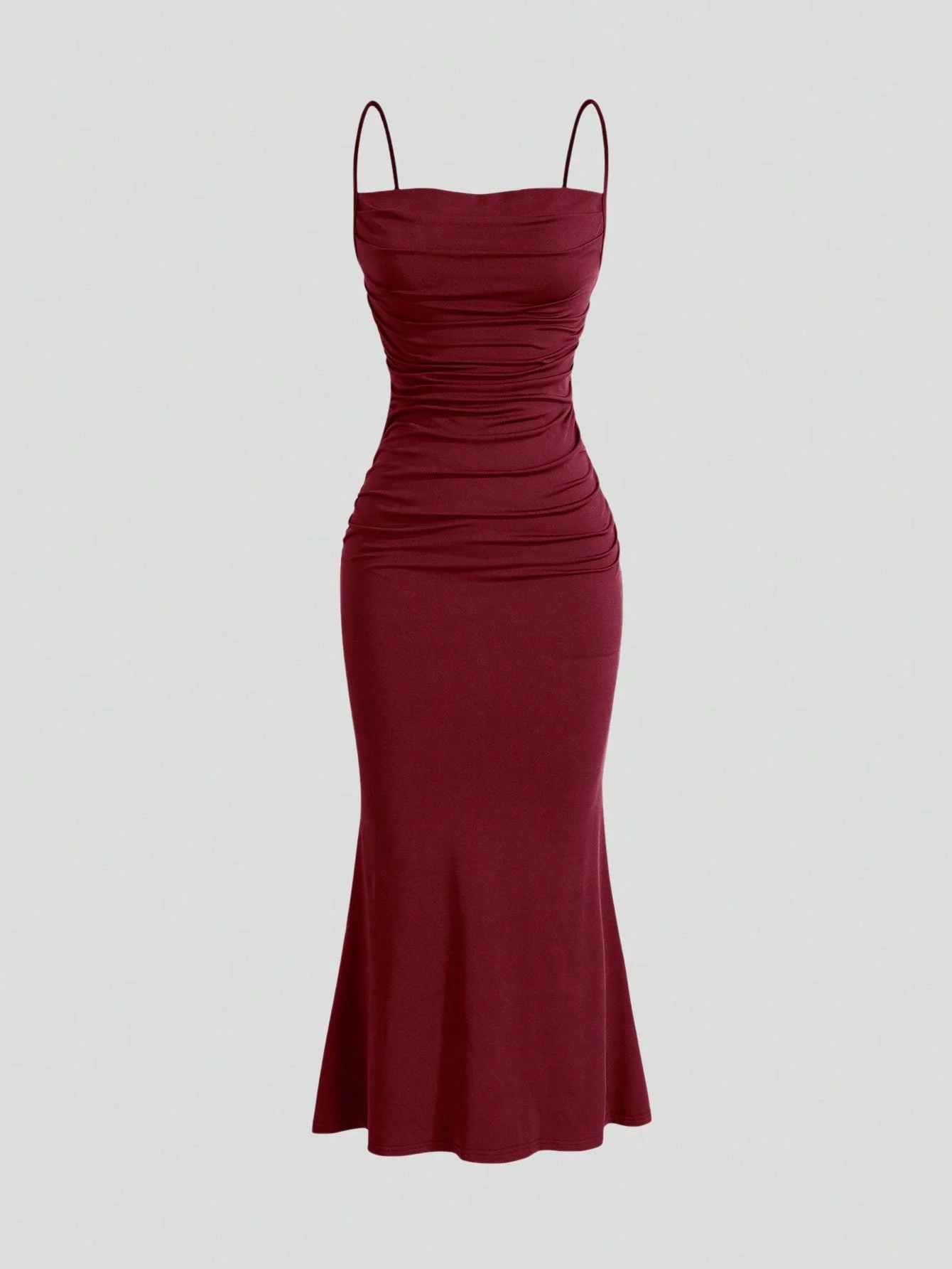Solid Ruched Cami Dress