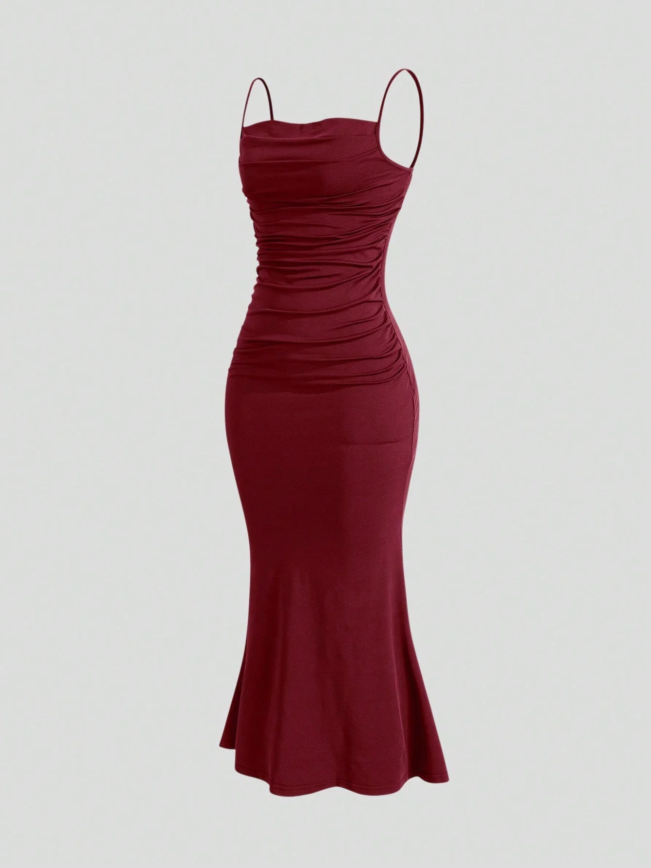 Solid Ruched Cami Dress - Image 3