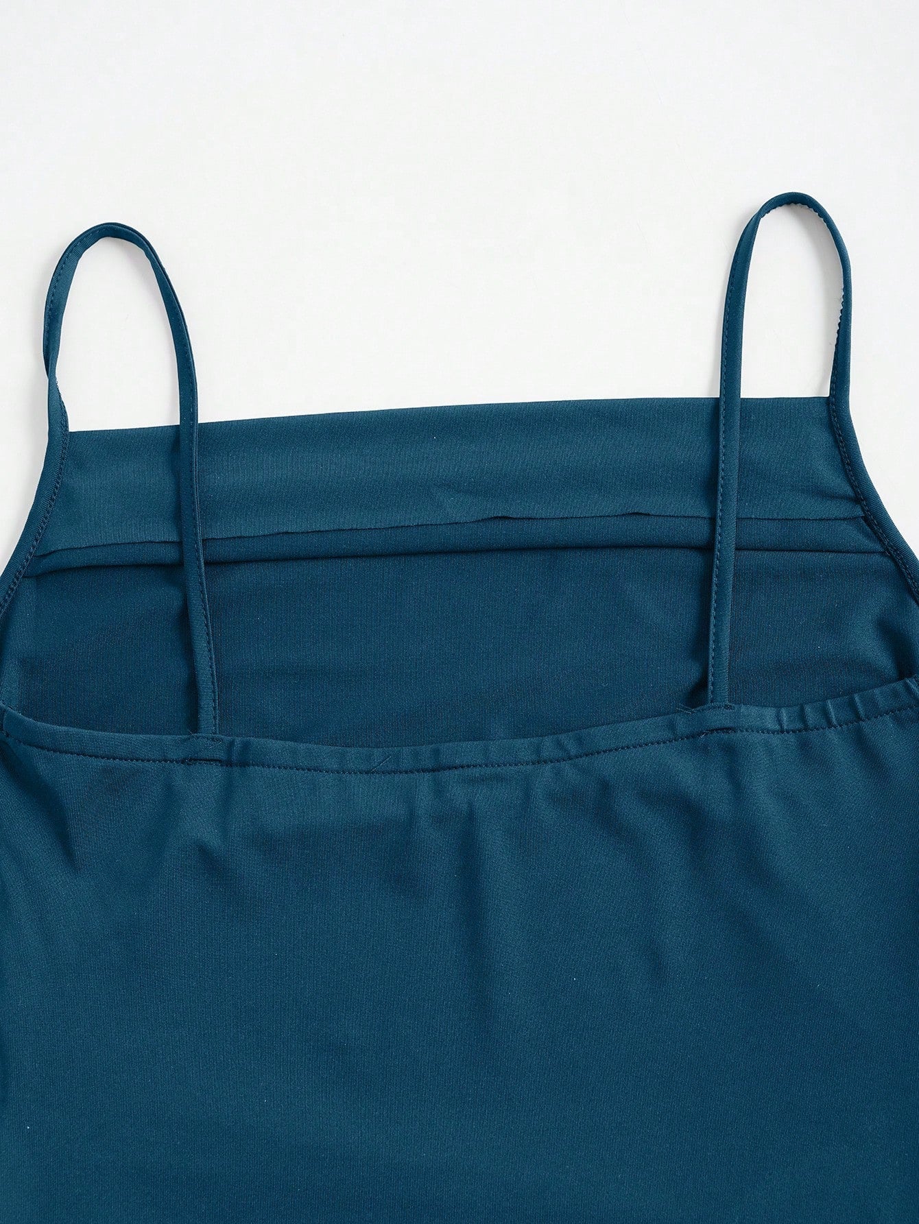 Solid Ruched Mermaid Hem Cami Dress - Image 6