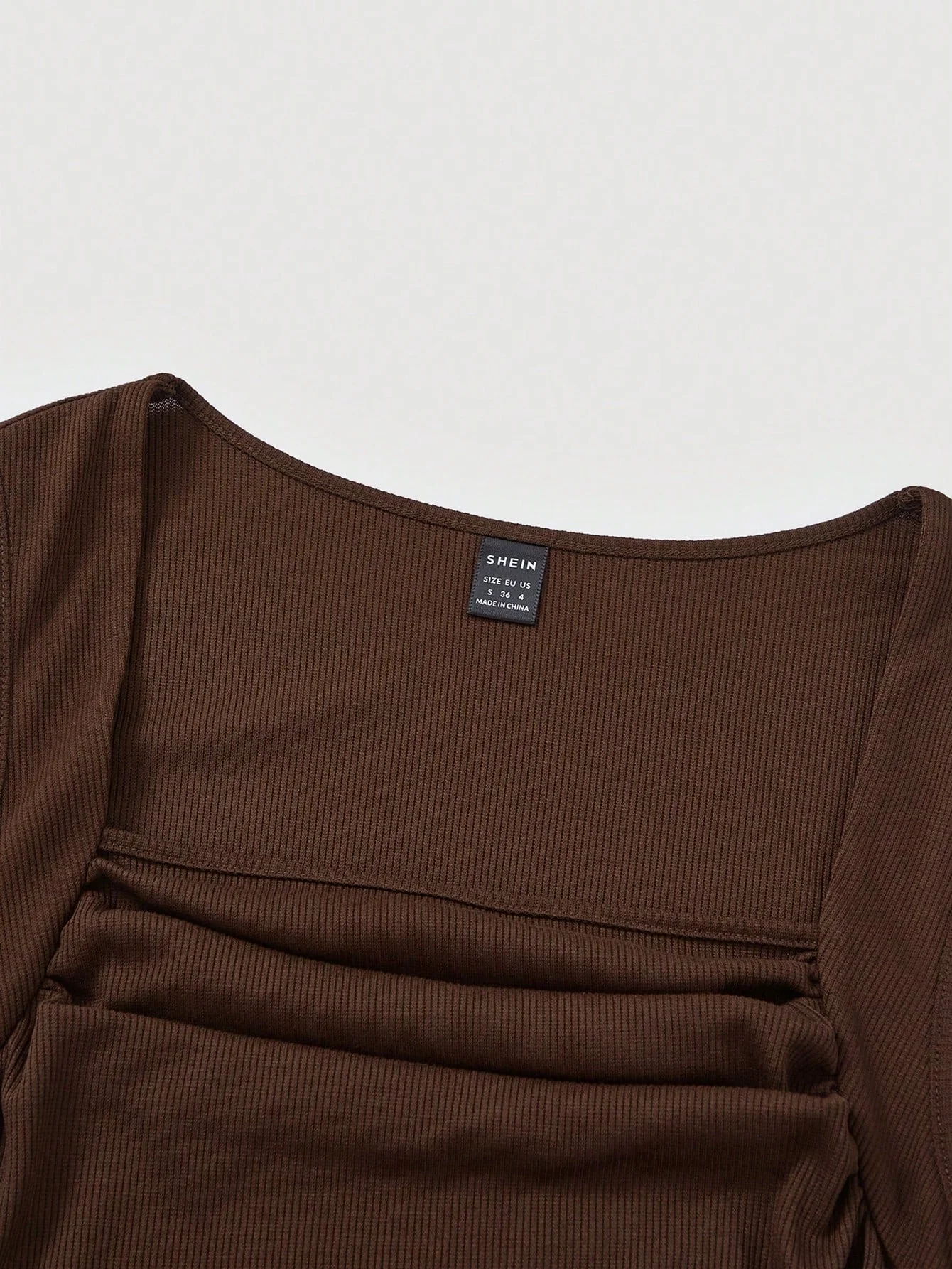 Solid Ruched Ribbed Knit Dress - Image 5