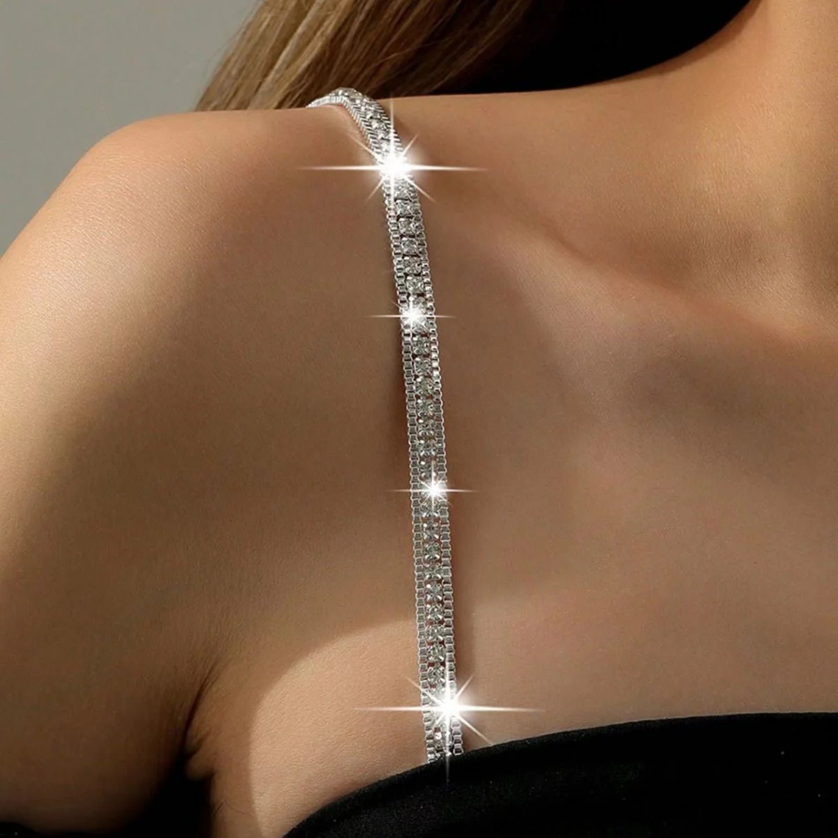 Sparkle Strap | Adjustable Rhinestone Invisible Bra Straps Pair - Image 2