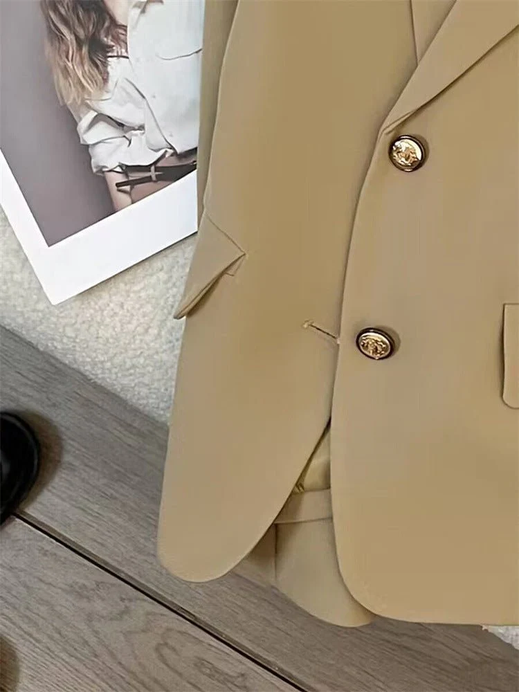 Spring 2025 Trendy College Style Streetwear – Black Casual Short Suit Jacket - Image 13
