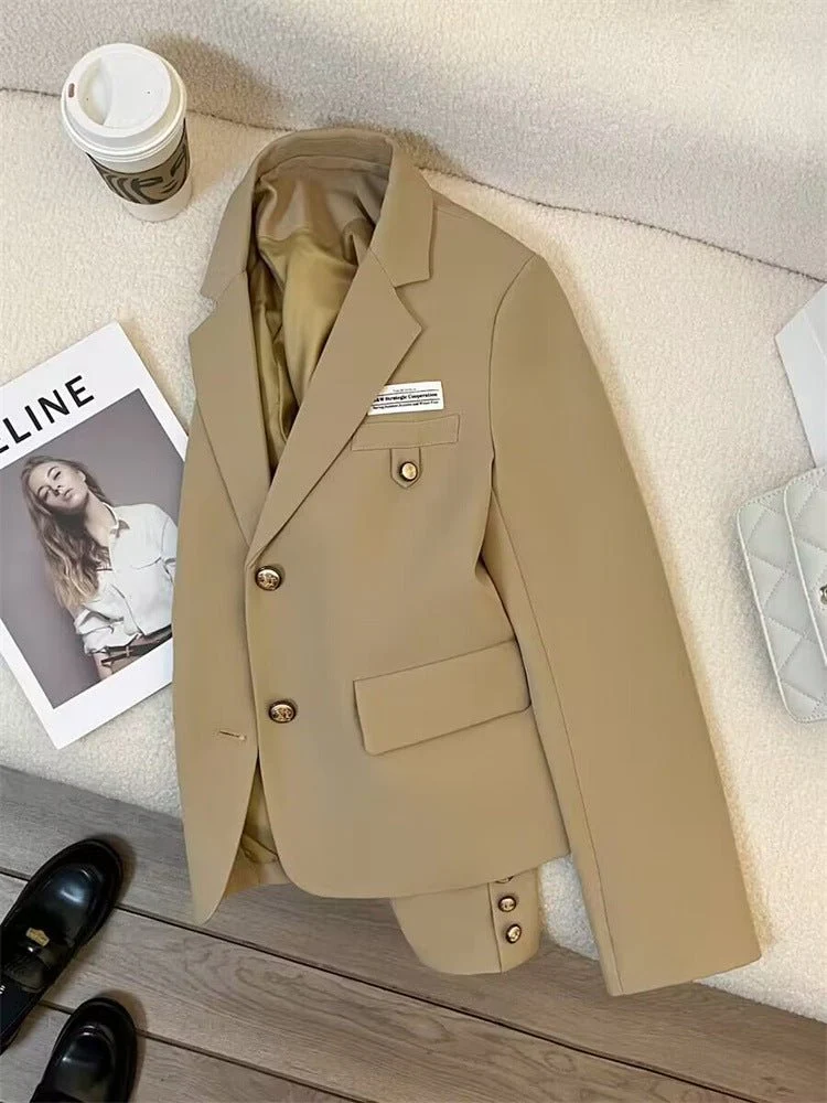 Spring 2025 Trendy College Style Streetwear – Black Casual Short Suit Jacket FD - Image 7