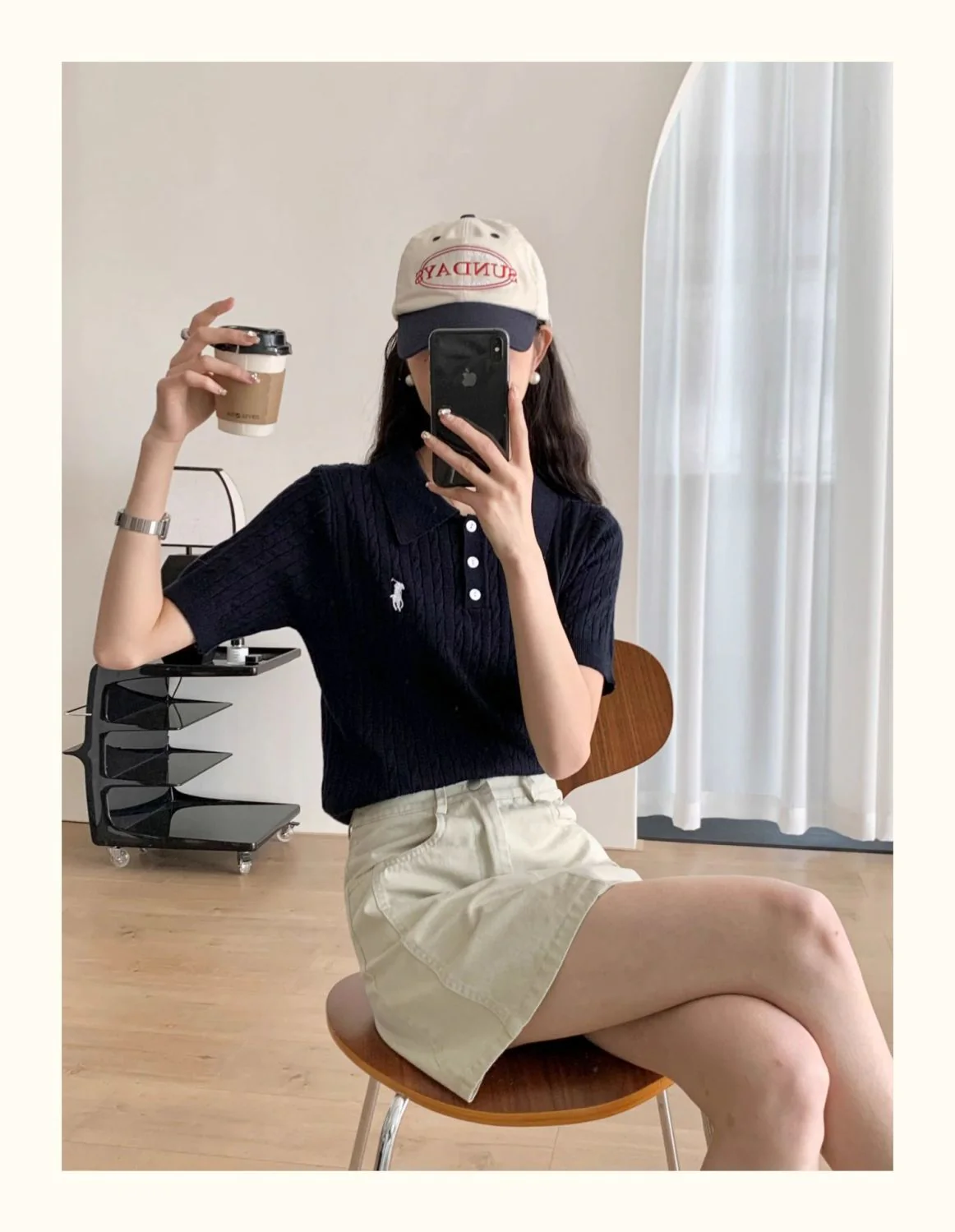 Spring and Summer Polo Neck Knitted Sweater Women's Pony Embroidered Slim Sleeve Short Sleeve T-Shirt Bottom Shirt Vintage Twist Top - Image 6