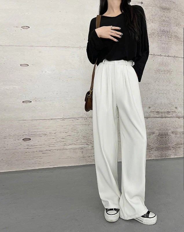 Suit pants for women, new spring styles, high waist wide leg pants, drape casual straight pants - Image 13