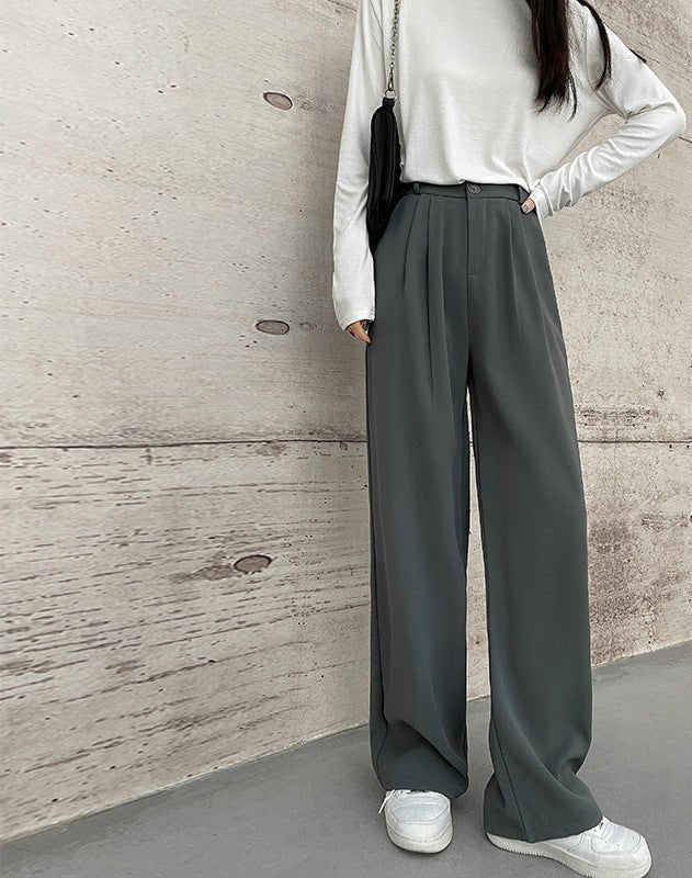 Suit pants for women, new spring styles, high waist wide leg pants, drape casual straight pants FD - Image 14