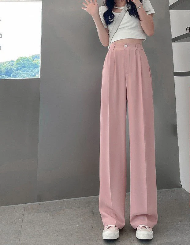 Suit pants for women, new spring styles, high waist wide leg pants, drape casual straight pants FD - Image 6