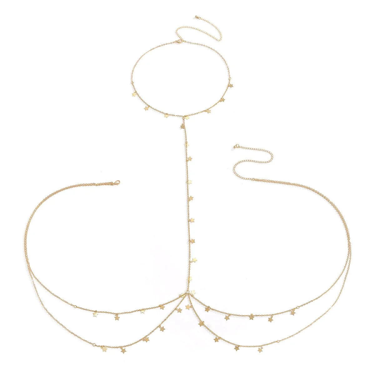 Summer beach sxy bikini chest chain multi-layer tassel star necklace - Image 7