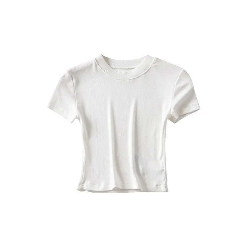 Summer new basic style small round neck short style cami top - Image 15