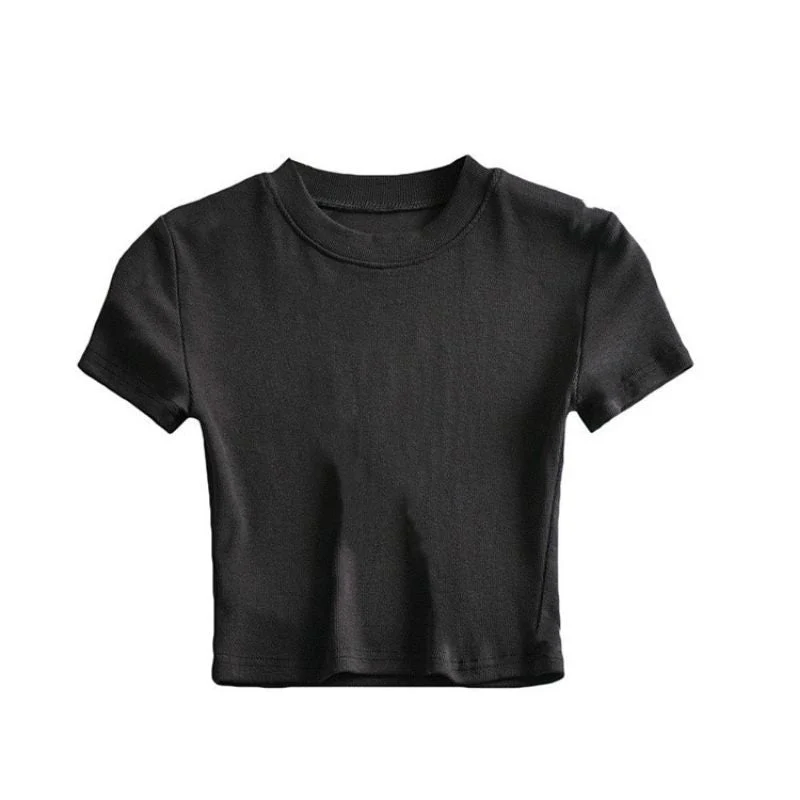 Summer new basic style small round neck short style cami top - Image 2