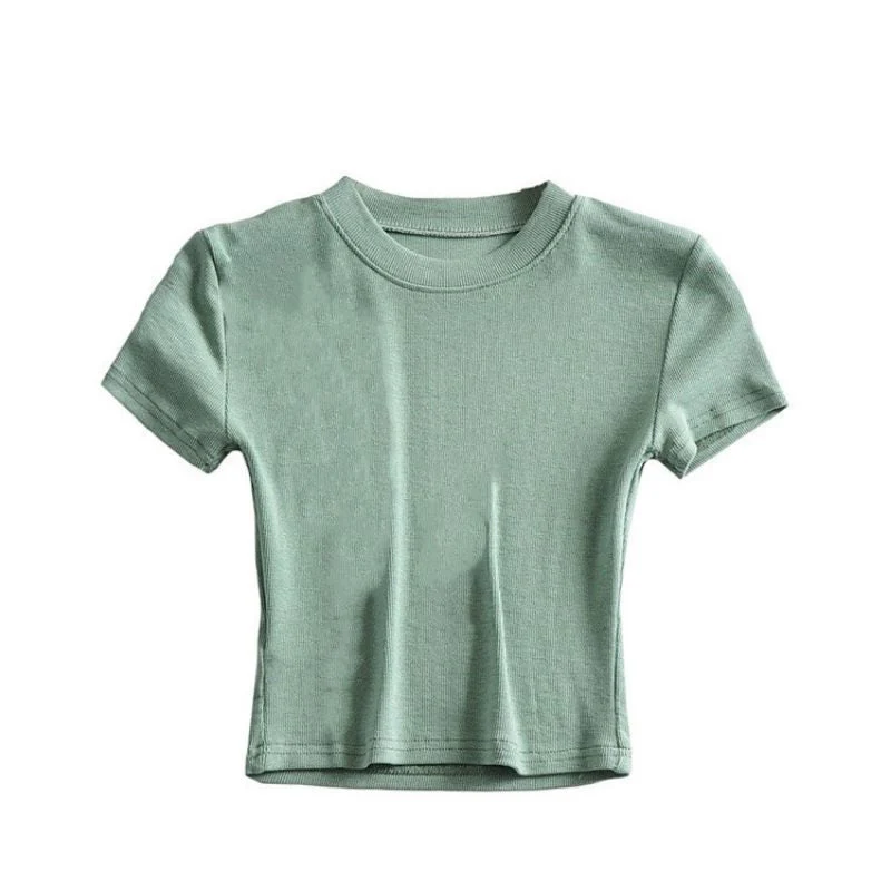 Summer new basic style small round neck short style cami top - Image 4