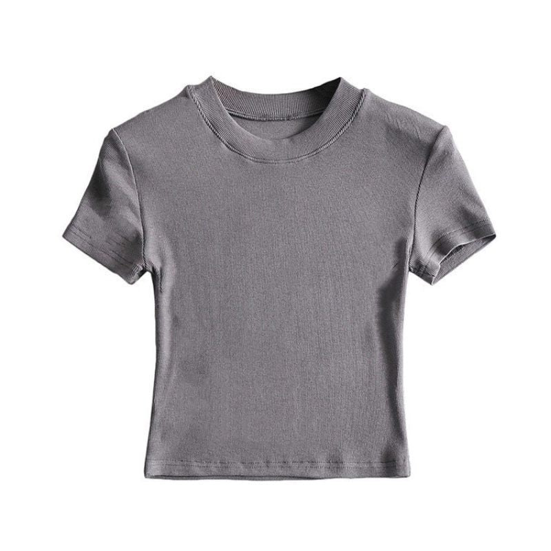Summer new basic style small round neck short style cami top - Image 5