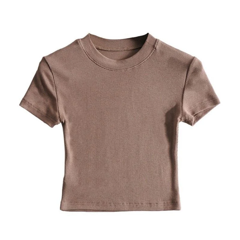 Summer new basic style small round neck short style cami top - Image 7