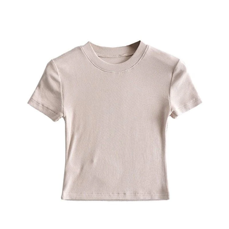 Summer new basic style small round neck short style cami top - Image 8