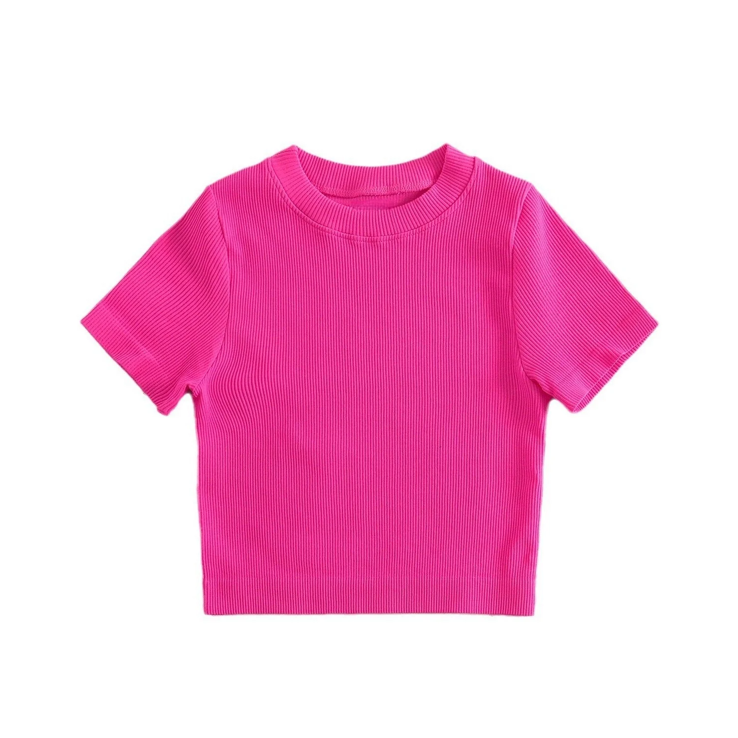 Summer new basic style small round neck short style cami top - Image 9