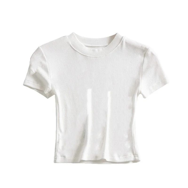 Summer new basic style small round neck short style cami top FD - Image 11