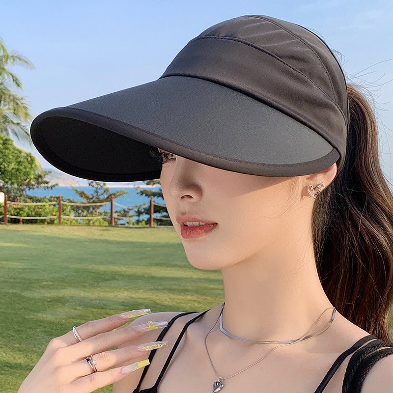 Summer new outdoor hollow hat women's fashion leisure large brim sun hat large brim face cover sun protection sun hat (FD) - Image 23