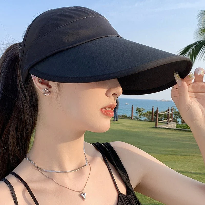 Summer new outdoor hollow hat women's fashion leisure large brim sun hat large brim face cover sun protection sun hat (FD) - Image 26