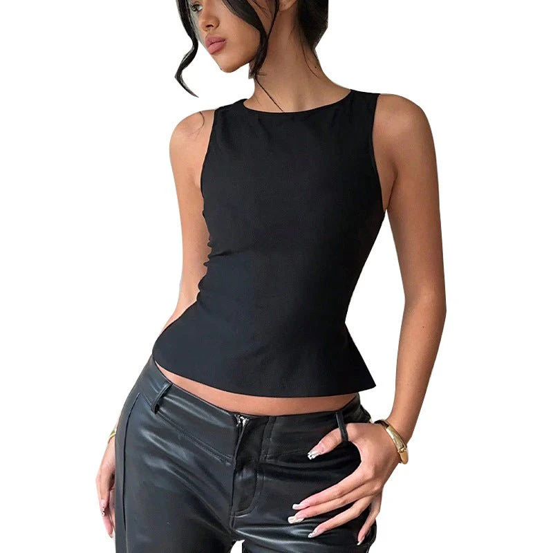 Summer new sexy European and American style small vest elastic sleeveless slim top women - Image 5