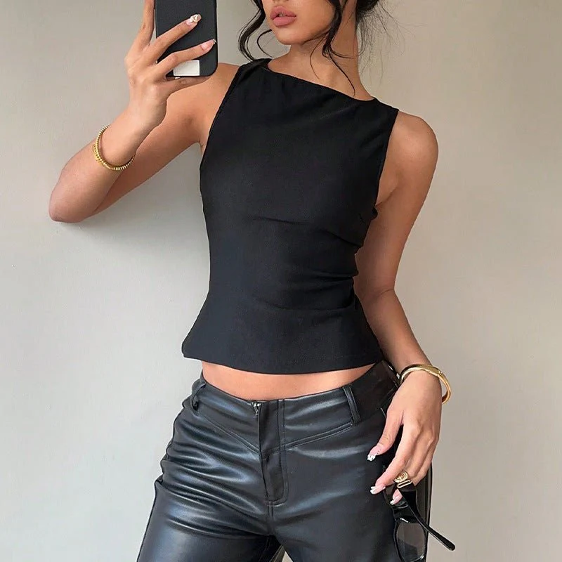 Summer new sexy European and American style small vest elastic sleeveless slim top women - Image 6