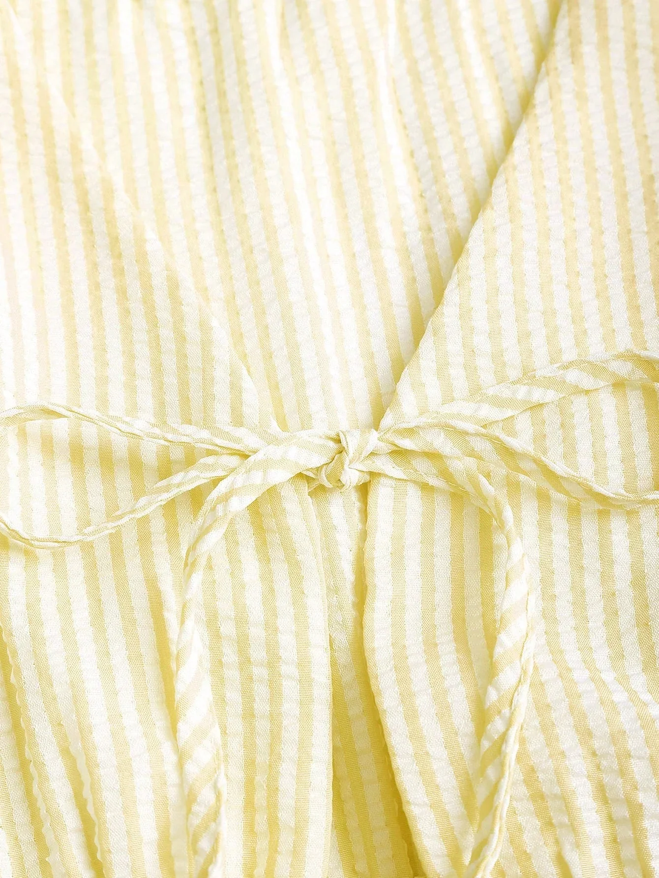 Summer Stripe Set | V-Neck Crop Top + Lace-Up Wide Pants - Image 9