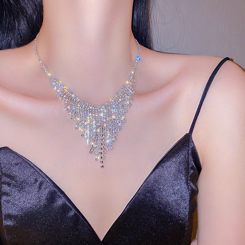 Super flash full diamond crystal tassel necklace FD - Image 16
