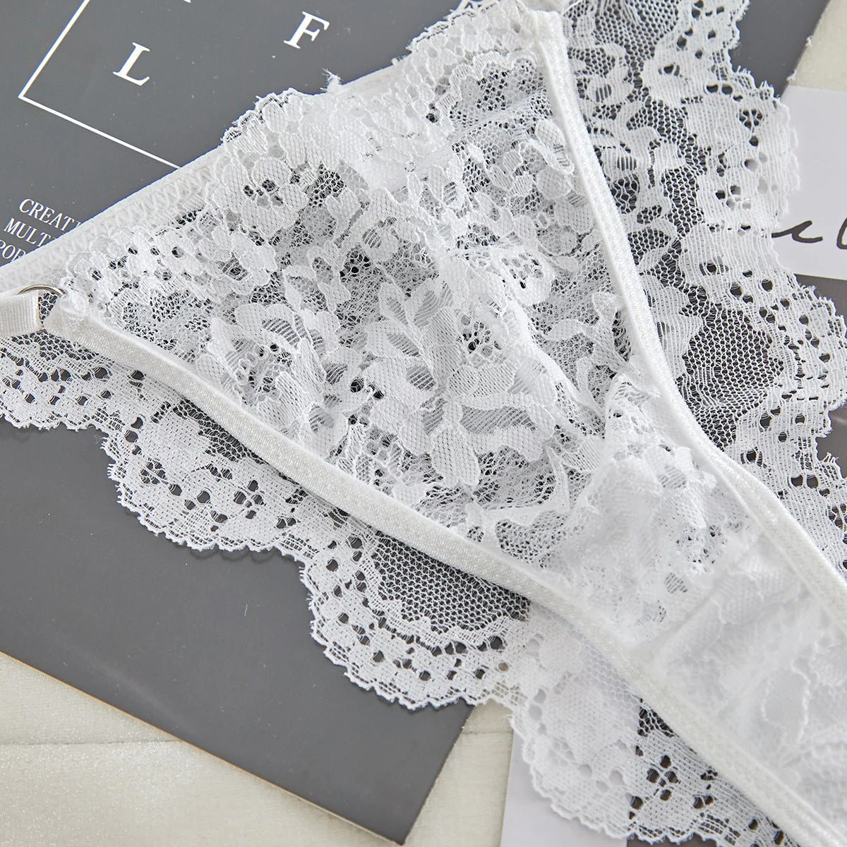 Suspender Tease | Lace Perspective Alluring Lingerie Bra Set - Image 65