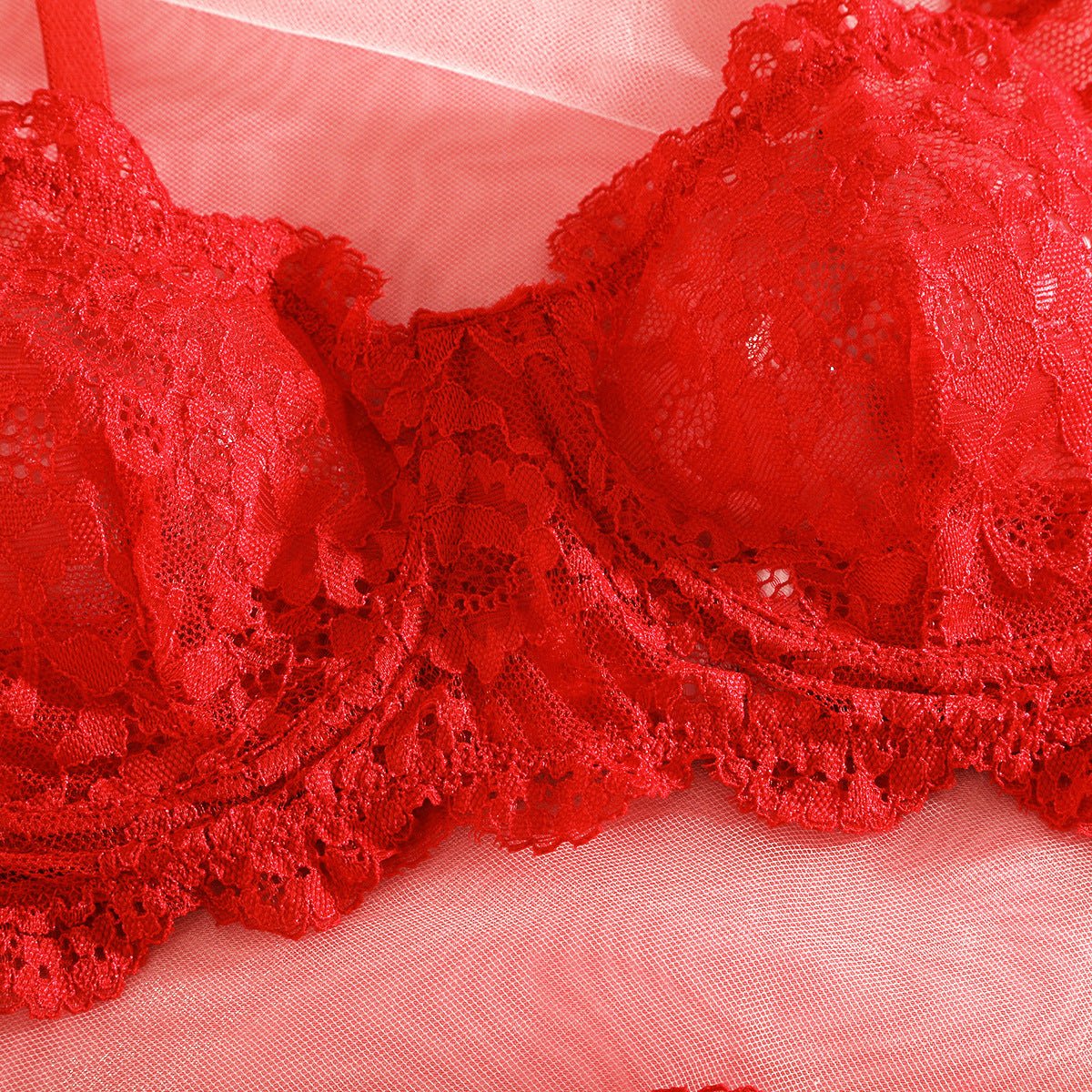 Suspender Tease | Lace Perspective Alluring Lingerie Bra Set - Image 68