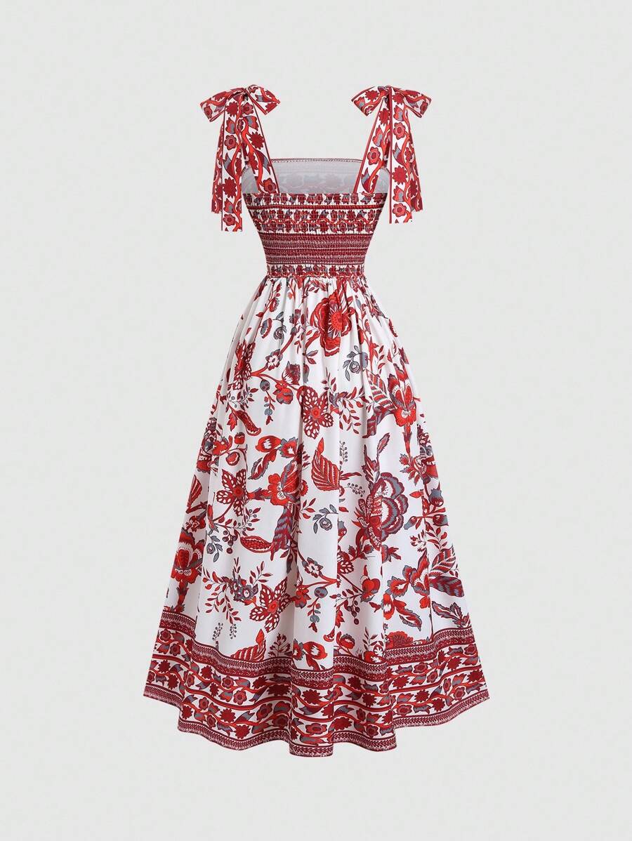 Women's Sleeveless Tie-Waist Floral Mini Dress - Image 12