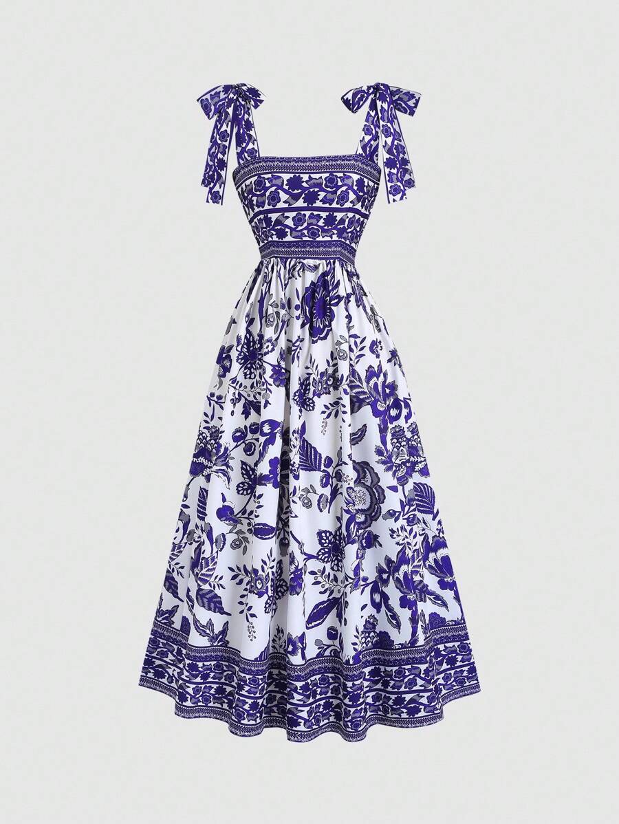 Women's Sleeveless Tie-Waist Floral Mini Dress - Image 16