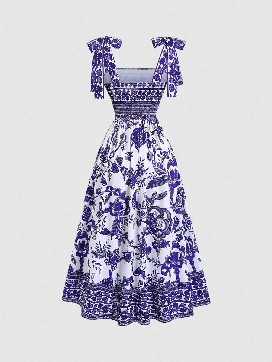 Women's Sleeveless Tie-Waist Floral Mini Dress - Image 17