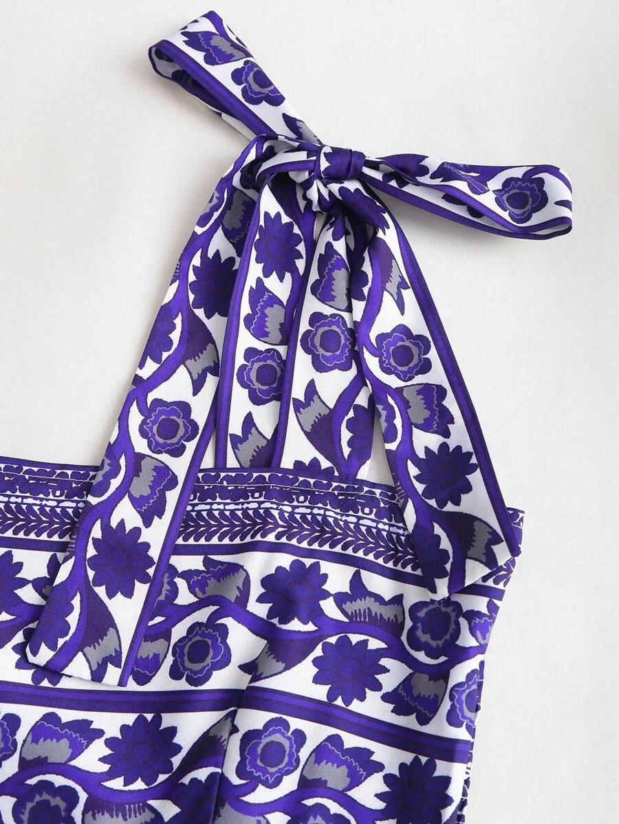 Women's Sleeveless Tie-Waist Floral Mini Dress - Image 19