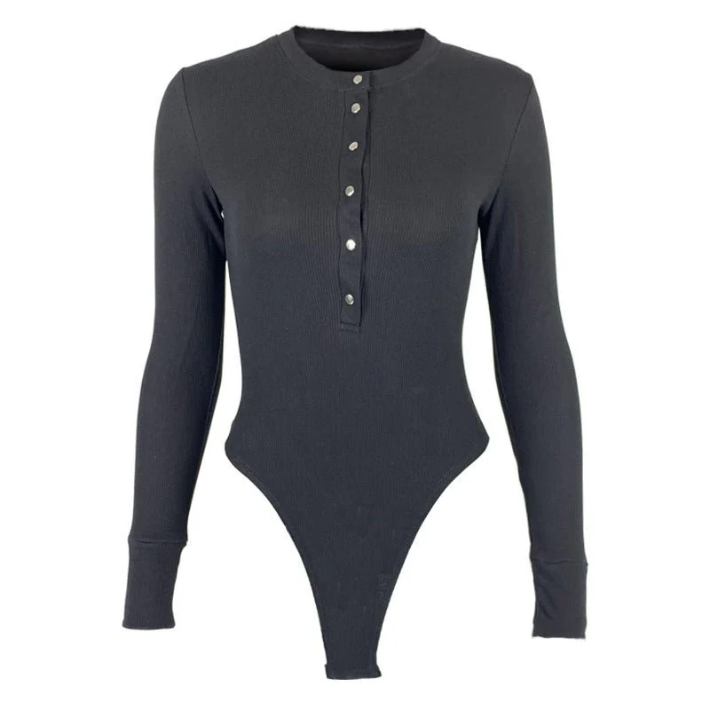 Sxy Inner Cotton Top Ribbed Long Sleeve Jumpsuit - Image 9