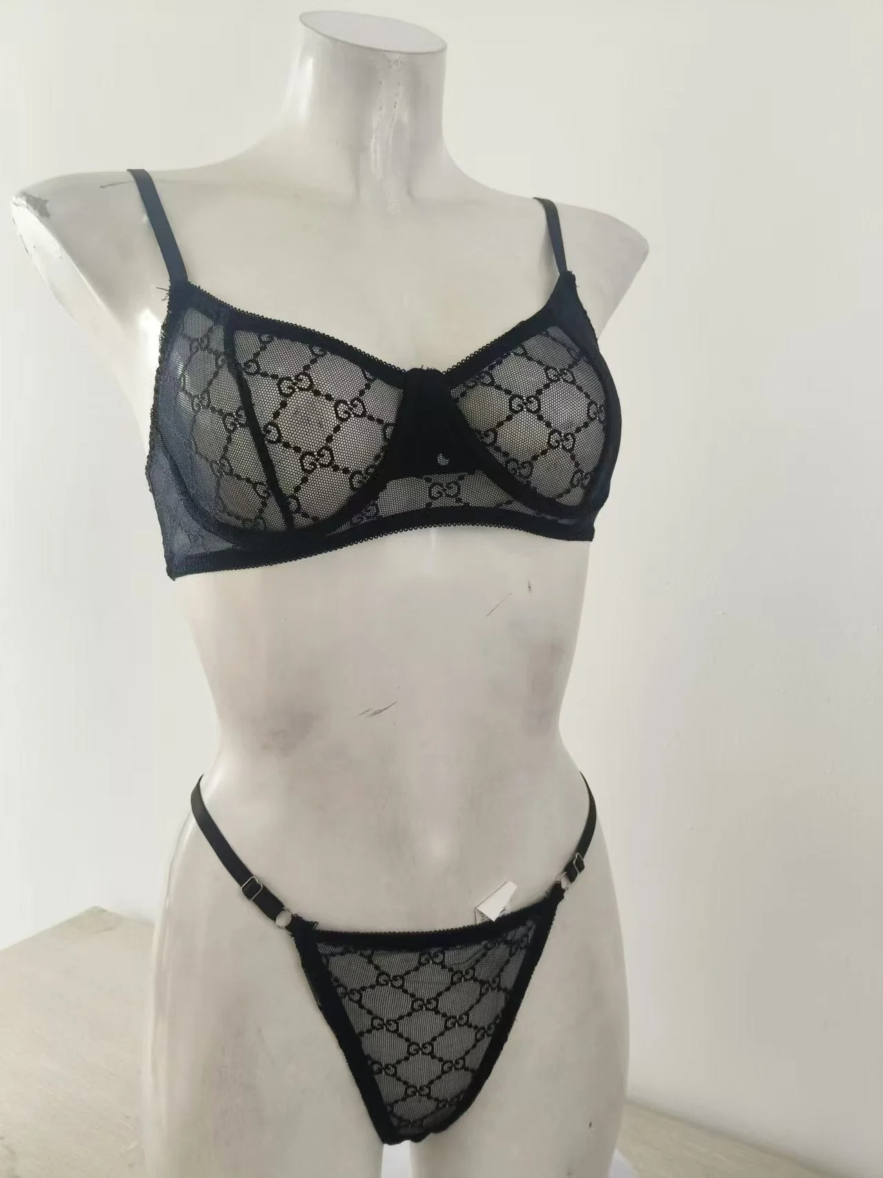 Sxy mesh diamond pattern lingerie set FD - Image 14