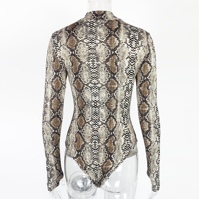 Sxy snake print long-sleeved mock-neck jumpsuit - Image 6