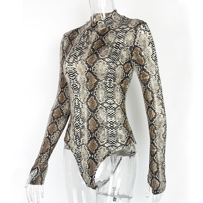 Sxy snake print long-sleeved mock-neck jumpsuit - Image 7
