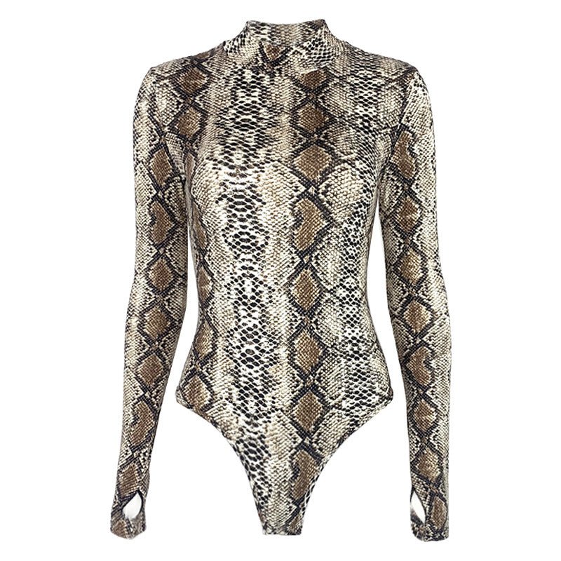 Sxy snake print long-sleeved mock-neck jumpsuit - Image 8