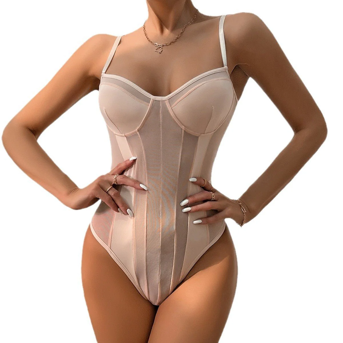 Sxy transparent backless lace mesh splicing jumpsuit FD - Image 6