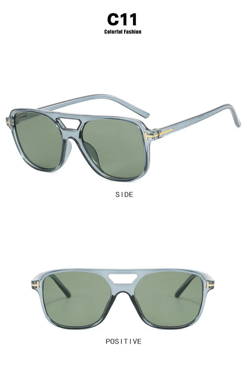 T-shaped double beam double beam ocean lens sunglasses FD - Image 32